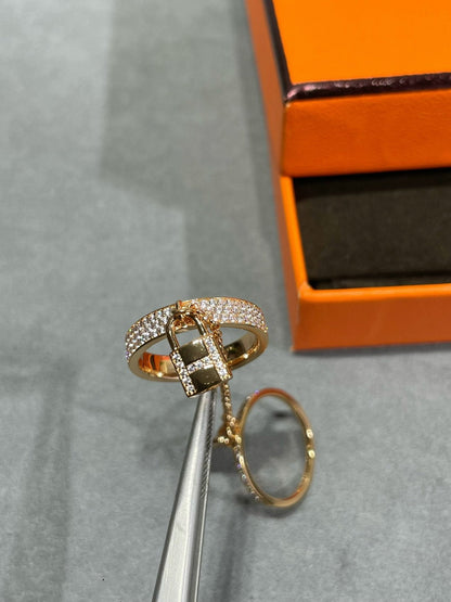 [AM]HM KELLY CLOCHETTE DOUBLE RING IN  WITH DIAMONDS