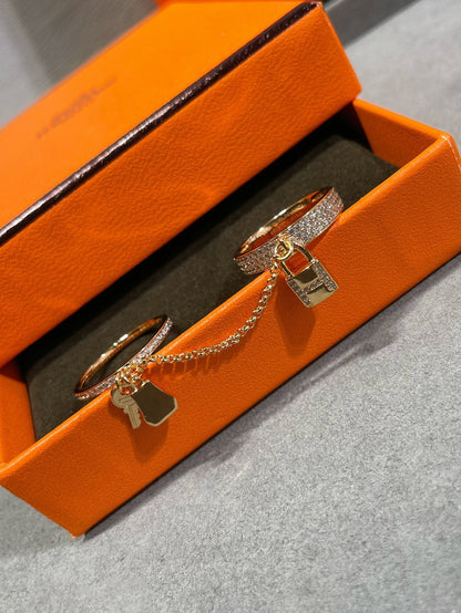 [AM]HM KELLY CLOCHETTE DOUBLE RING IN  WITH DIAMONDS