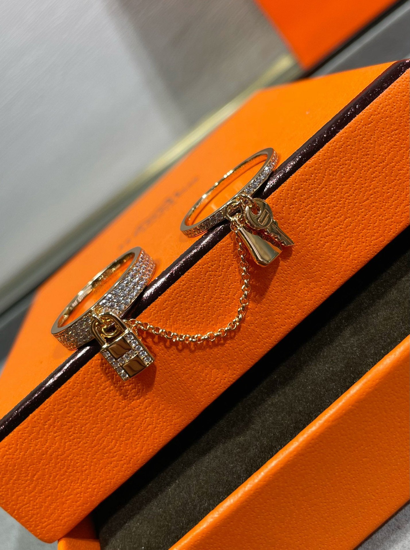 [AM]HM KELLY CLOCHETTE DOUBLE RING IN  WITH DIAMONDS