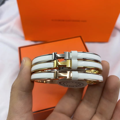 [AM]CLASSIC HM CLIC WHITE 8MM ENAMEL BRACELET