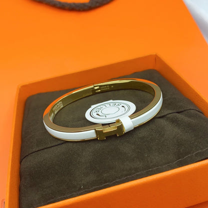 [AM]CLASSIC HM CLIC WHITE 8MM ENAMEL BRACELET