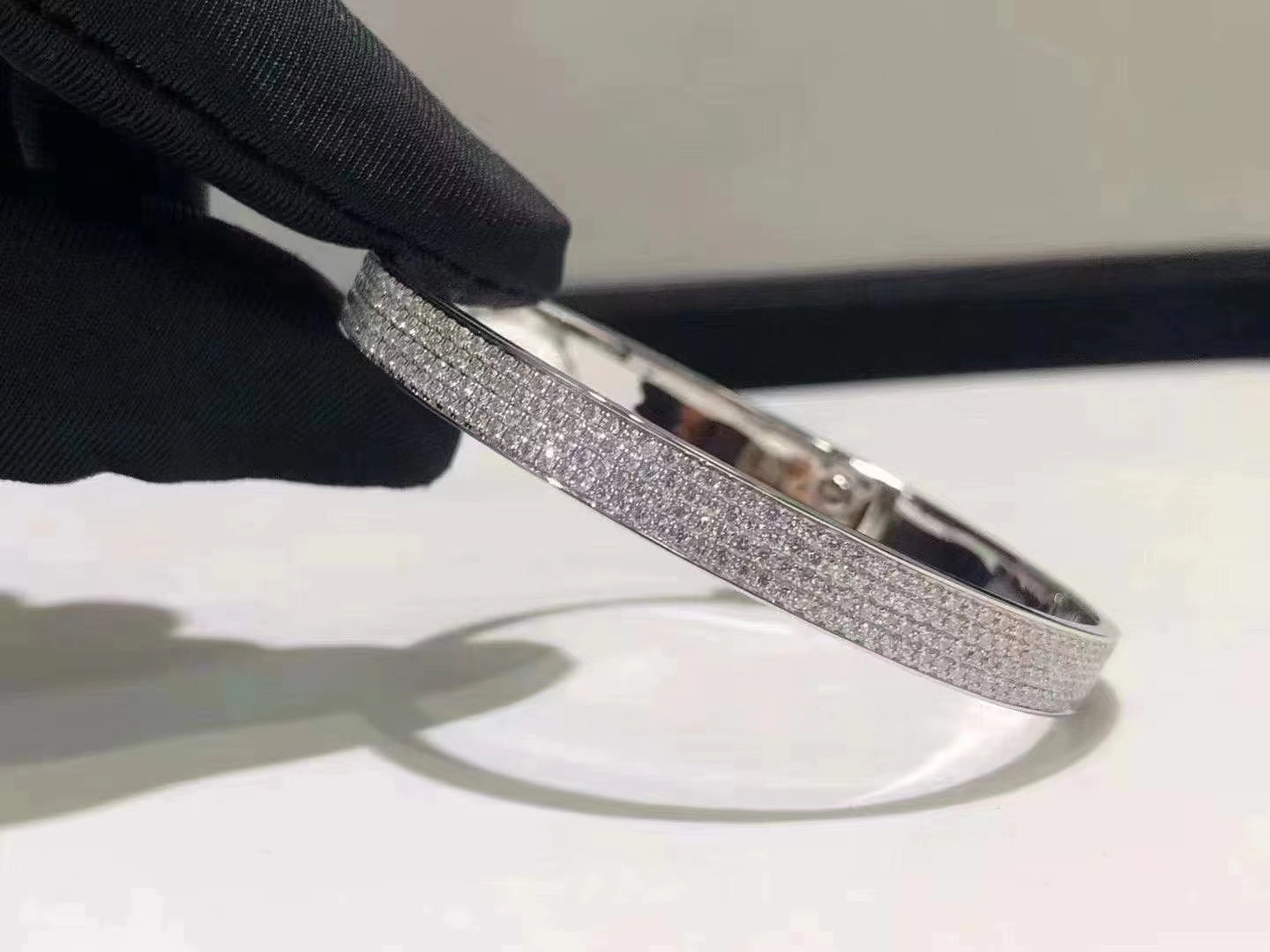 [AM]HM KELLY BRACELET IN SILVER AND FULL PAVE DIAMOND