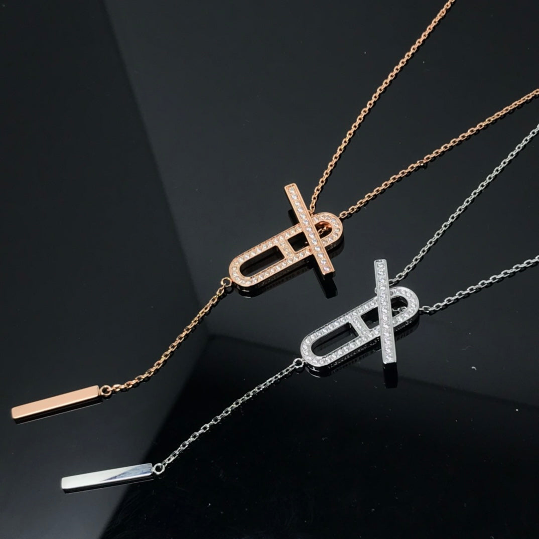 [AM]HM NECKLACE PLATINUM ROSE GOLD DIAMOND