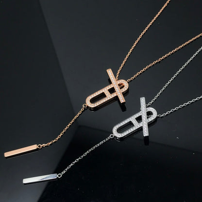 [AM]HM NECKLACE PLATINUM ROSE GOLD DIAMOND