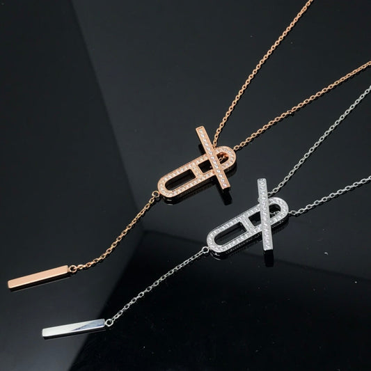 [AM]HM NECKLACE PLATINUM ROSE GOLD DIAMOND