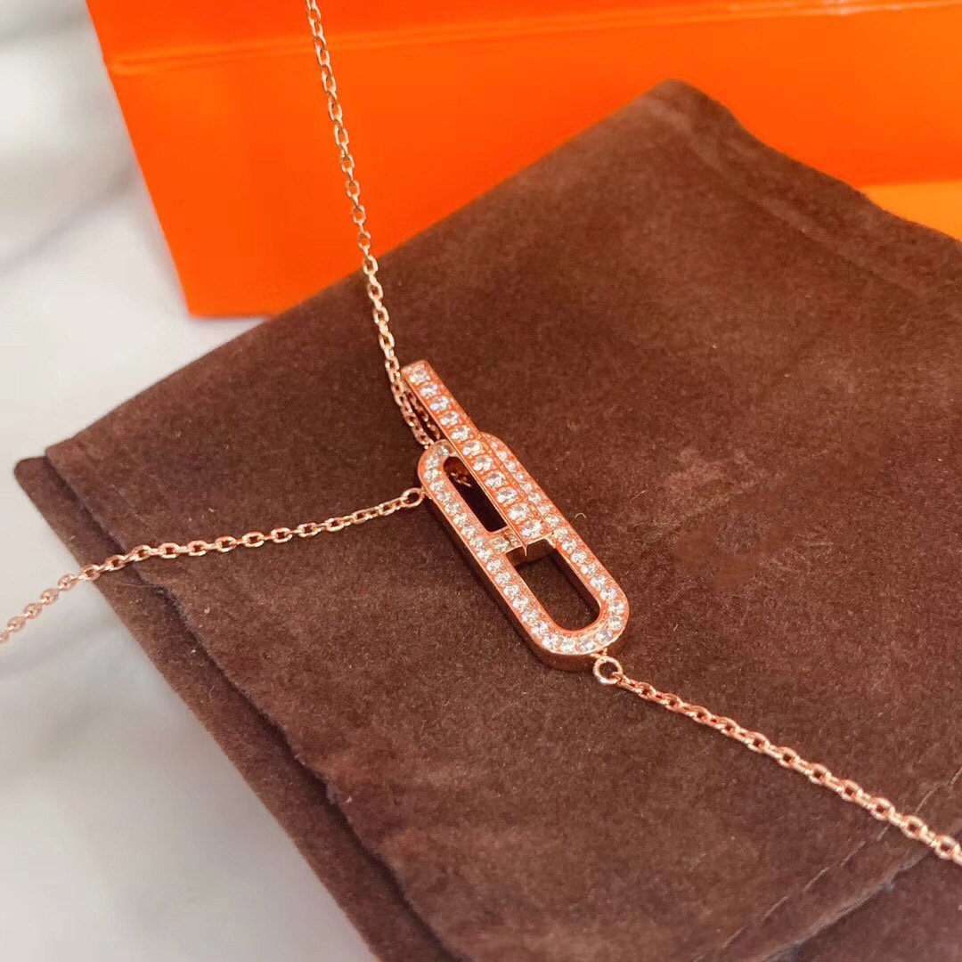 [AM]HM NECKLACE PLATINUM ROSE GOLD DIAMOND