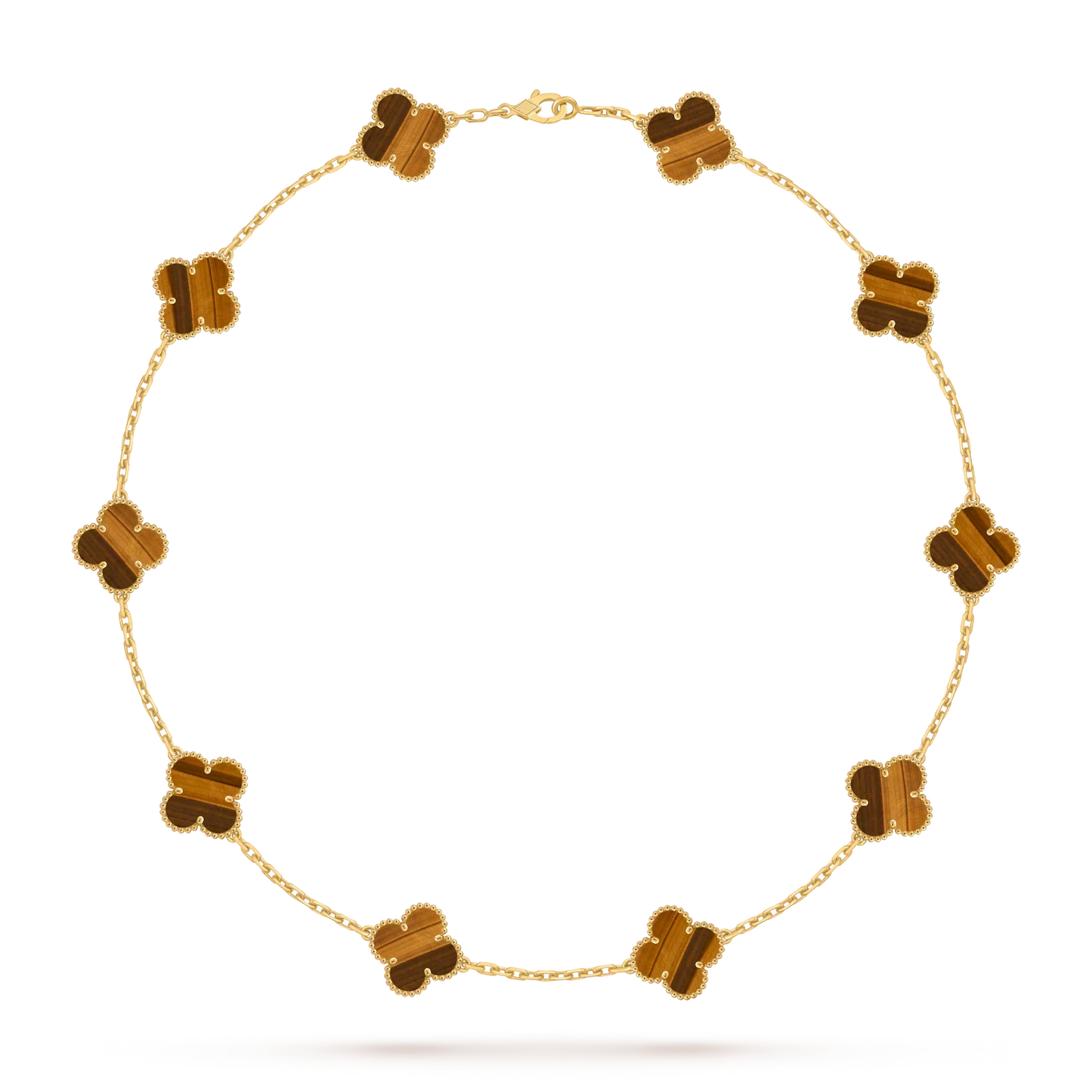 [AM]CLASSIC LUCKY 10-MOTIF CLOVER NECKLACE GOLD COLLECTION