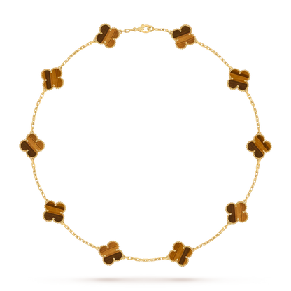 [AM]CLASSIC LUCKY 10-MOTIF CLOVER NECKLACE GOLD COLLECTION
