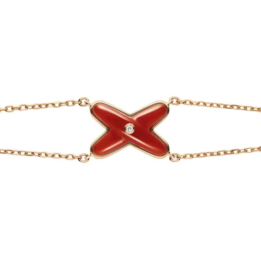 [AM]JEUX BRACELET CARNELIAN ROSE GOLD 1 DIAMOND