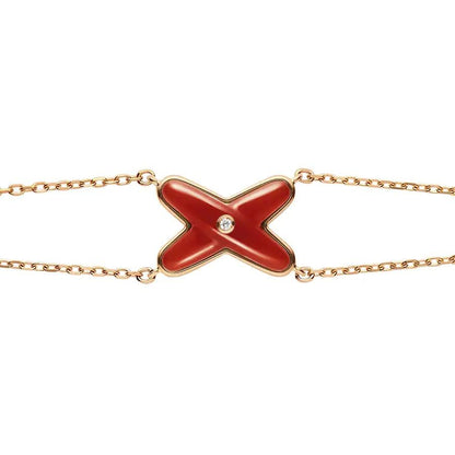 [AM]JEUX BRACELET CARNELIAN ROSE GOLD 1 DIAMOND