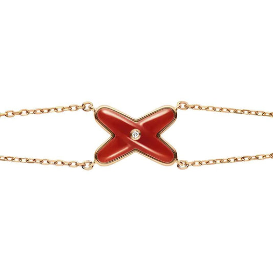[AM]JEUX BRACELET CARNELIAN ROSE GOLD 1 DIAMOND