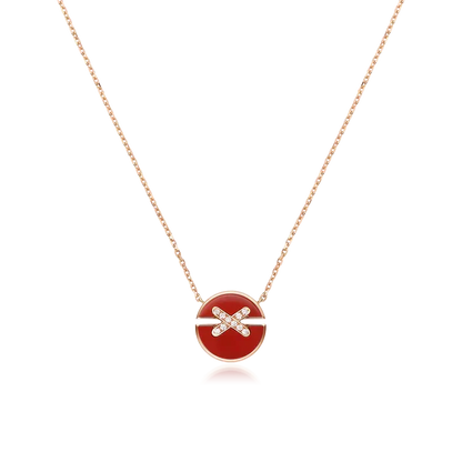 [AM]JEUX DE ROSE GOLD DIAMOND NECKLACE