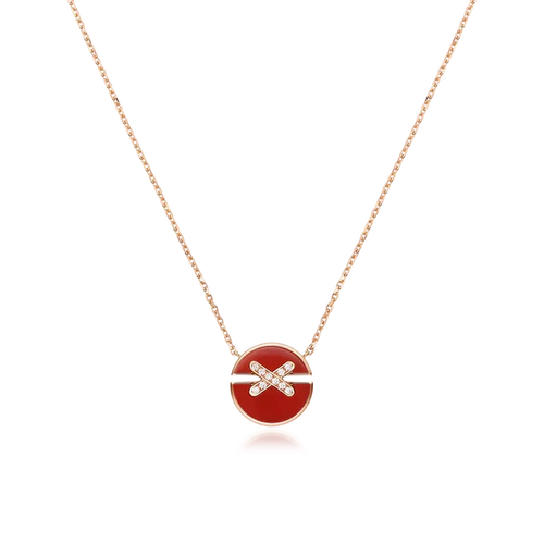 [AM]JEUX DE ROSE GOLD DIAMOND NECKLACE