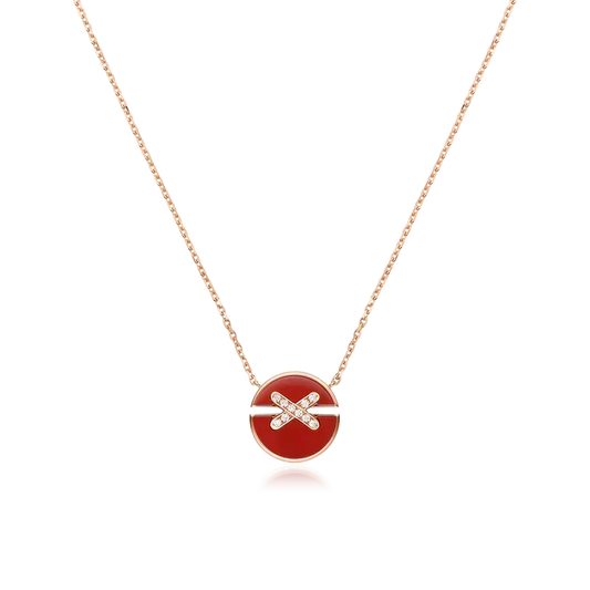[AM]JEUX DE ROSE GOLD DIAMOND NECKLACE