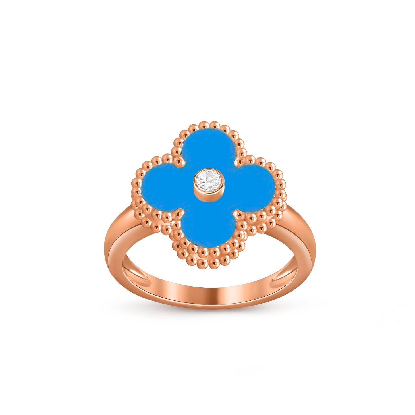 [AM]LUCKY CLOVER DIAMOND-ACCENT ROSE GOLD RING COLLECTION