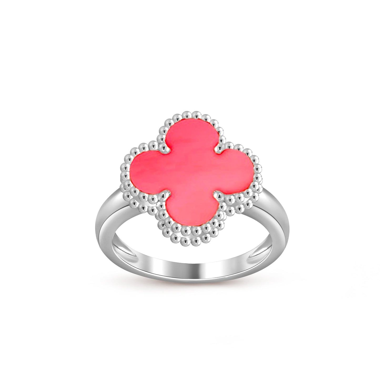 [AM]LUCKY CLOVER VINTAGE WHITE GOLD RING COLLECTION