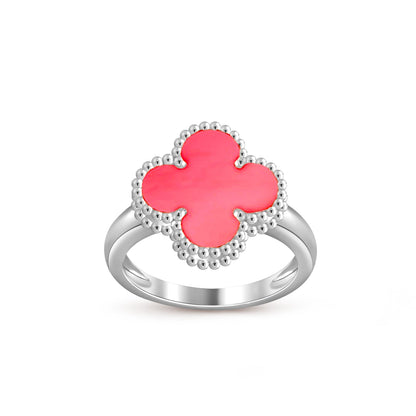 [AM]LUCKY CLOVER VINTAGE WHITE GOLD RING COLLECTION