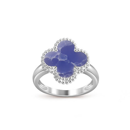 [AM]LUCKY CLOVER VINTAGE WHITE GOLD RING COLLECTION