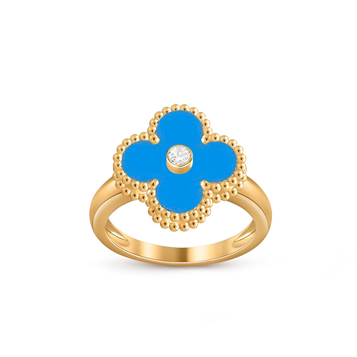 [AM]LUCKY CLOVER DIAMOND-ACCENT GOLD RING COLLECTION