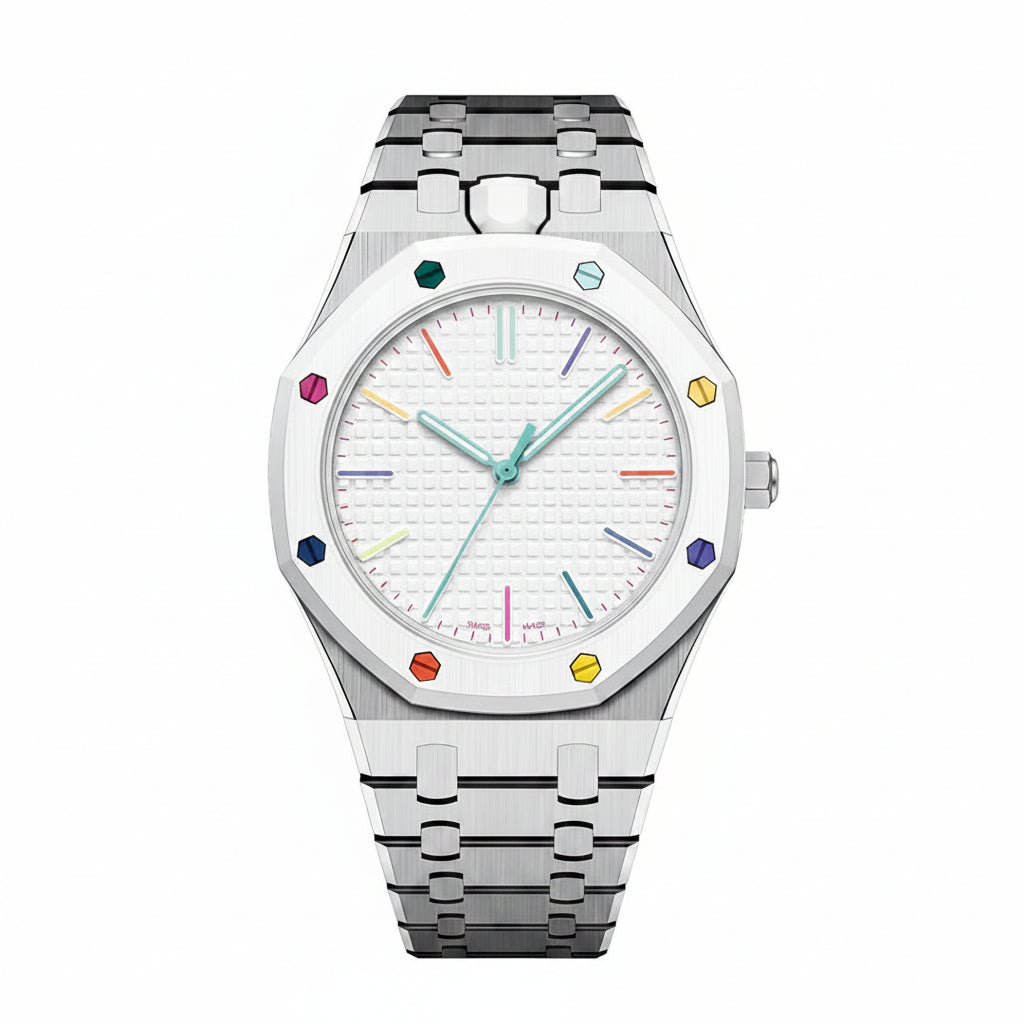 [AM]OAK POP EXCLUSIVE SILVER STEEL STRAP