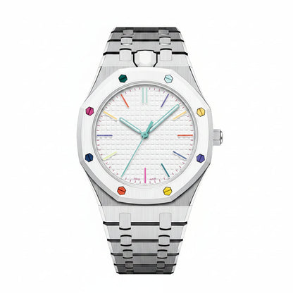 [AM]OAK POP EXCLUSIVE SILVER STEEL STRAP