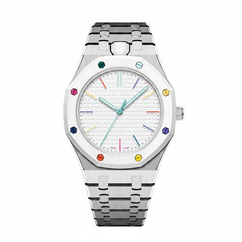 [AM]OAK POP EXCLUSIVE SILVER STEEL STRAP