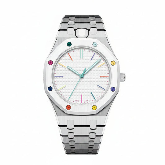 [AM]OAK POP EXCLUSIVE SILVER STEEL STRAP