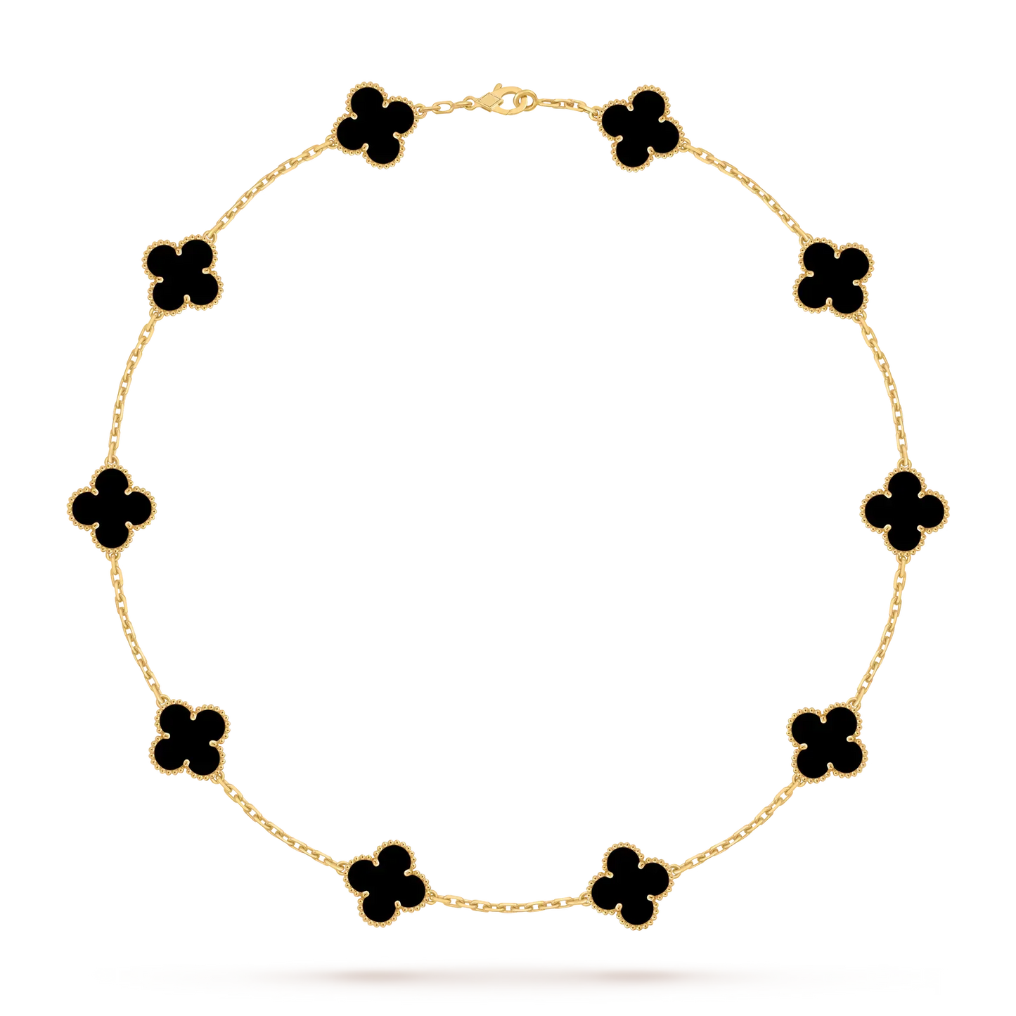 [AM]CLASSIC LUCKY 10-MOTIF CLOVER NECKLACE GOLD COLLECTION