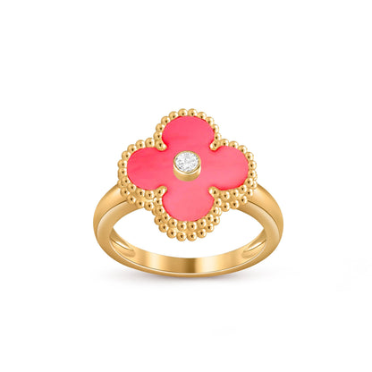 [AM]LUCKY CLOVER DIAMOND-ACCENT GOLD RING COLLECTION