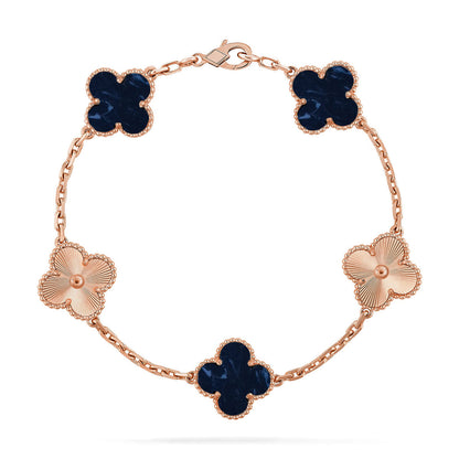 [AM]LUCKY CLOVER 5-MOTIF BRACELET - PIETERSITE COLLECTION