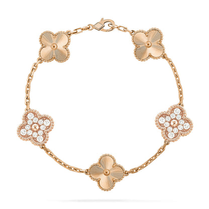 [AM]LUCKY CLOVER 5-MOTIF BRACELET - LASER COLLECTION