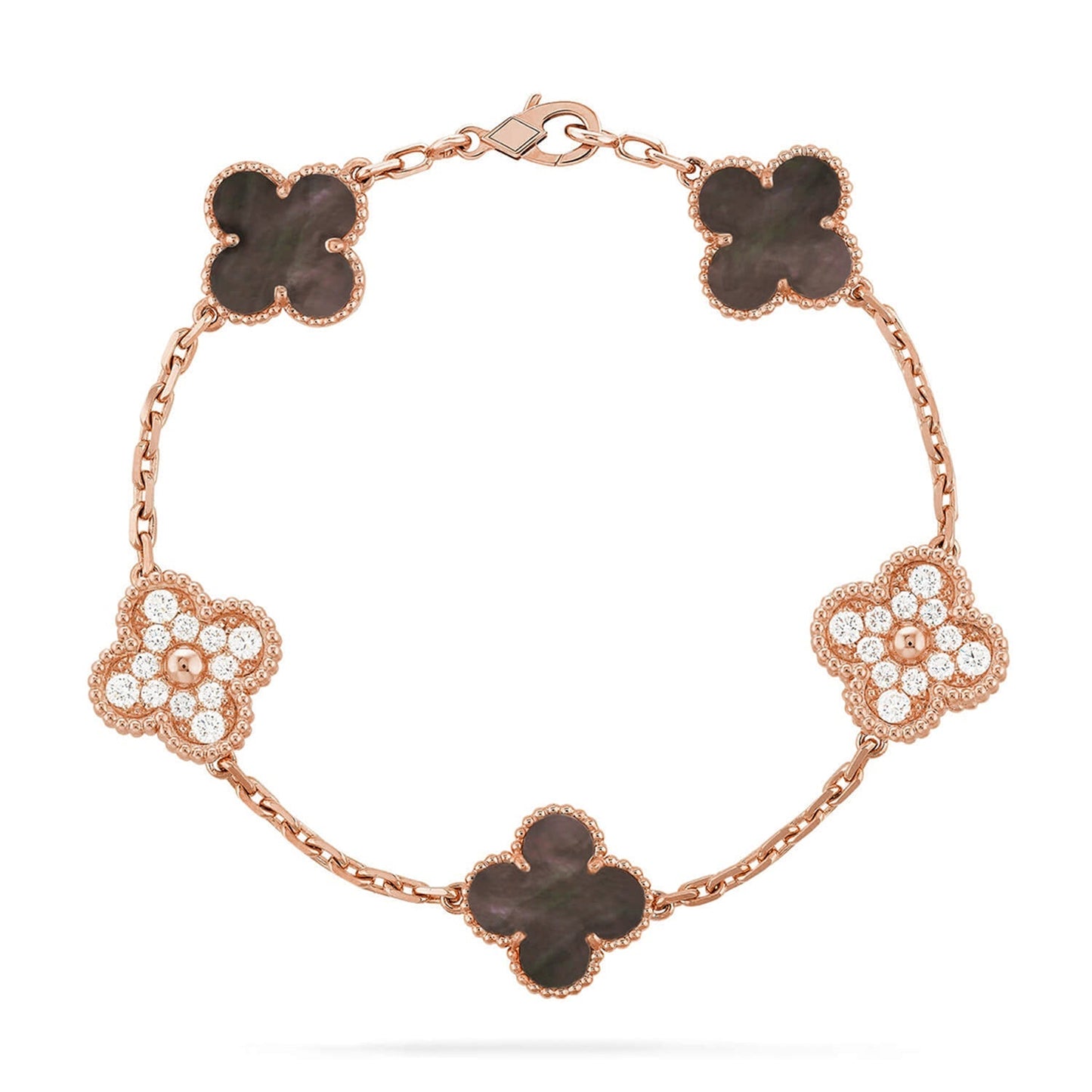 [AM]LUCKY CLOVER 5-MOTIF BRACELET - GREY MOTHER-OF-PEARL COLLECTION