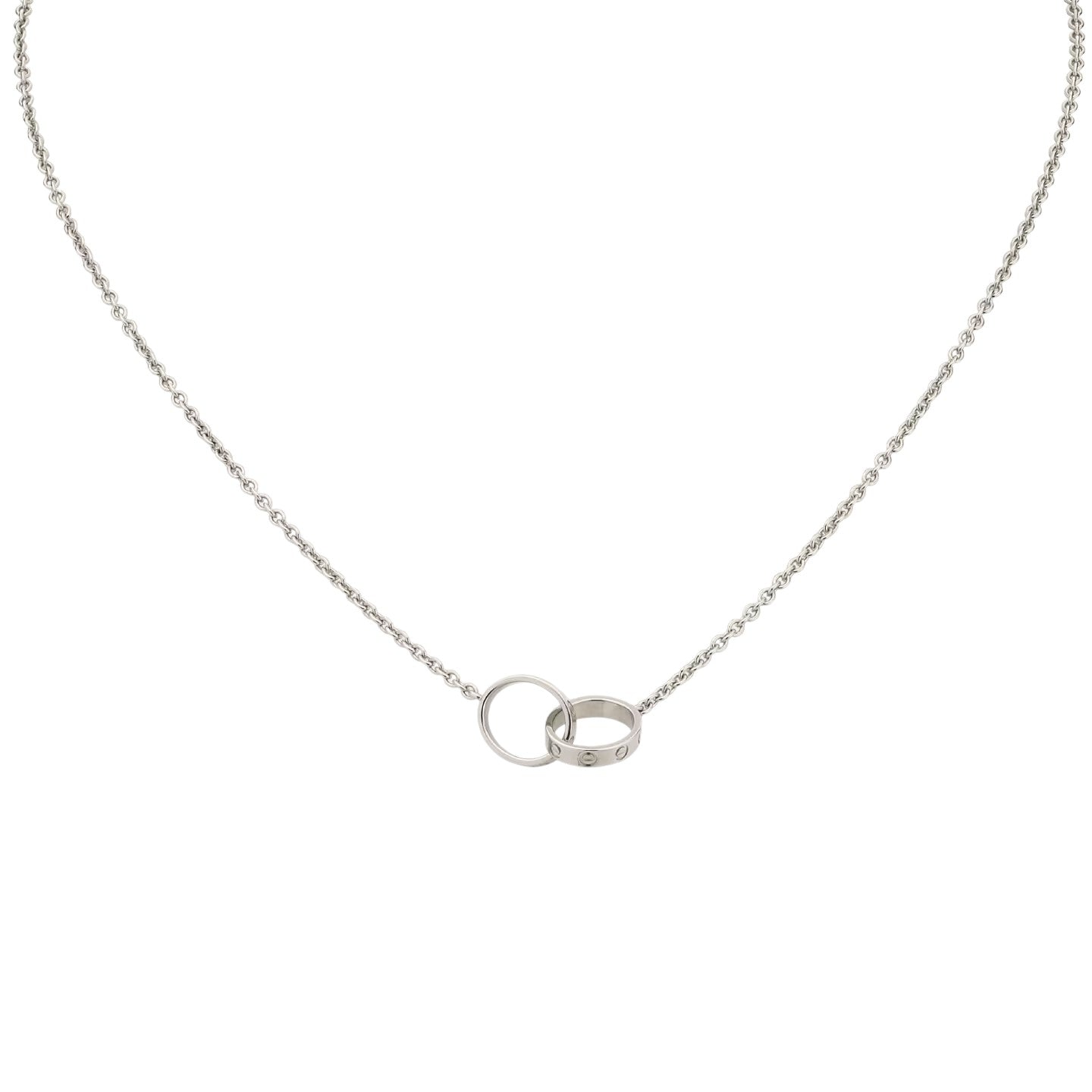 [AM]LOVE DOUBLE-RING INTERLOCKED NECKLACE