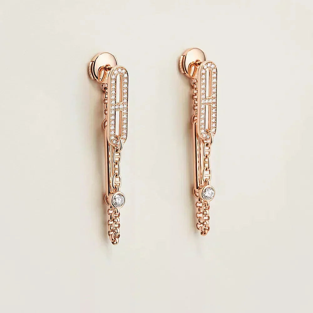 [AM]CHAINE CHAOS DIAMOND DROP EARRINGS