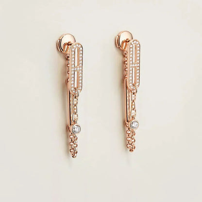 [AM]CHAINE CHAOS DIAMOND DROP EARRINGS