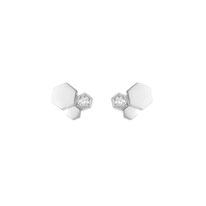 [AM]BEE LOVE SILVER DIAMOND EARRINGS