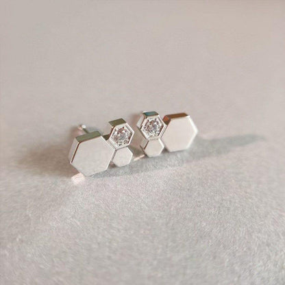 [AM]BEE LOVE SILVER DIAMOND EARRINGS