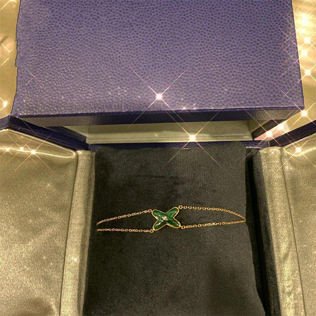 [AM]JEUX BRACELET MALACHITE ROSE GOLD 1 DIAMOND