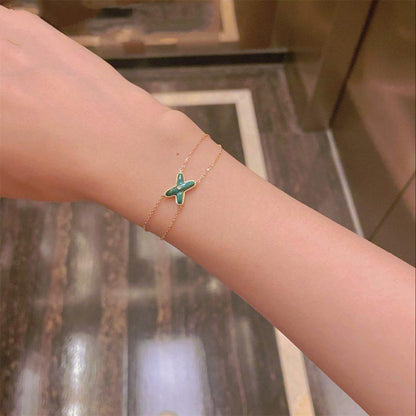 [AM]JEUX BRACELET MALACHITE ROSE GOLD 1 DIAMOND