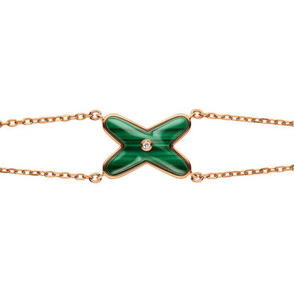 [AM]JEUX BRACELET MALACHITE ROSE GOLD 1 DIAMOND
