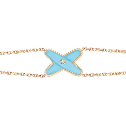 [AM]JEUX BRACELET TURQUOISE ROSE GOLD 1 DIAMOND