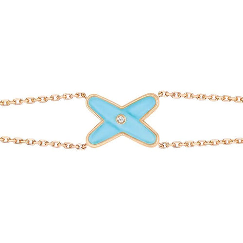 [AM]JEUX BRACELET TURQUOISE ROSE GOLD 1 DIAMOND