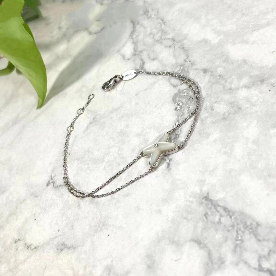 [AM]JEUX BRACELET WHITE MOP SILVER 1 DIAMOND
