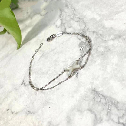 [AM]JEUX BRACELET WHITE MOP SILVER 1 DIAMOND