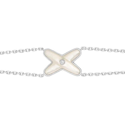 [AM]JEUX BRACELET WHITE MOP SILVER 1 DIAMOND