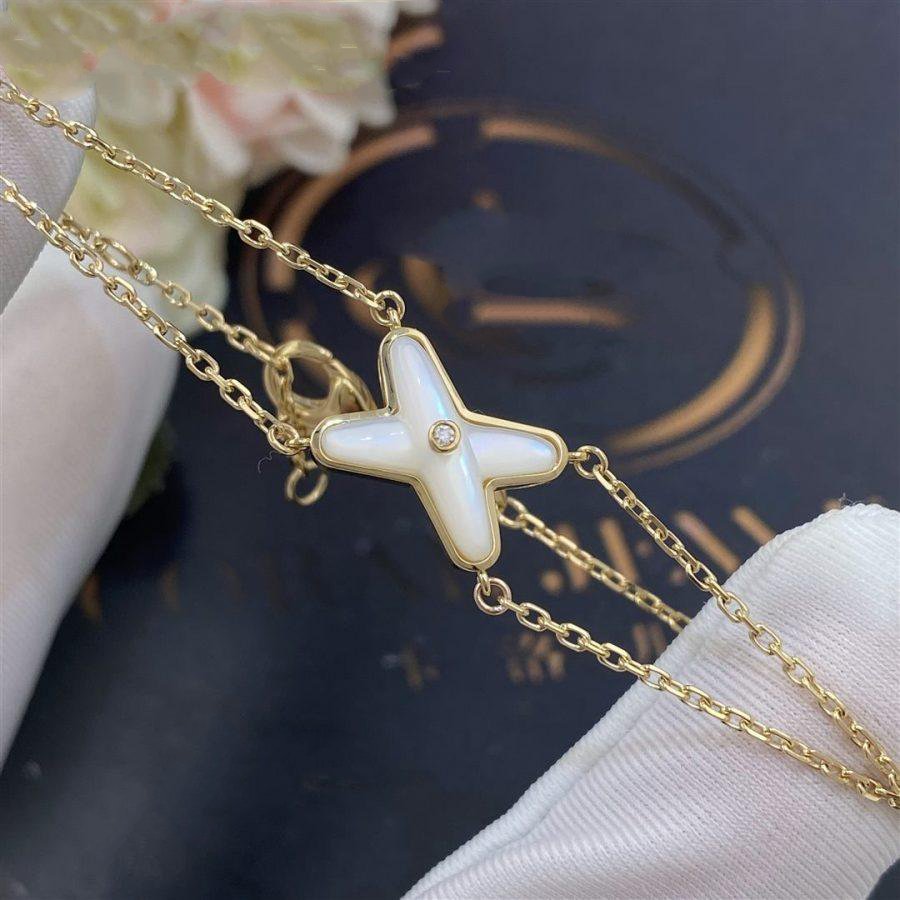 [AM]JEUX BRACELET WHITE MOP GOLD 1 DIAMOND