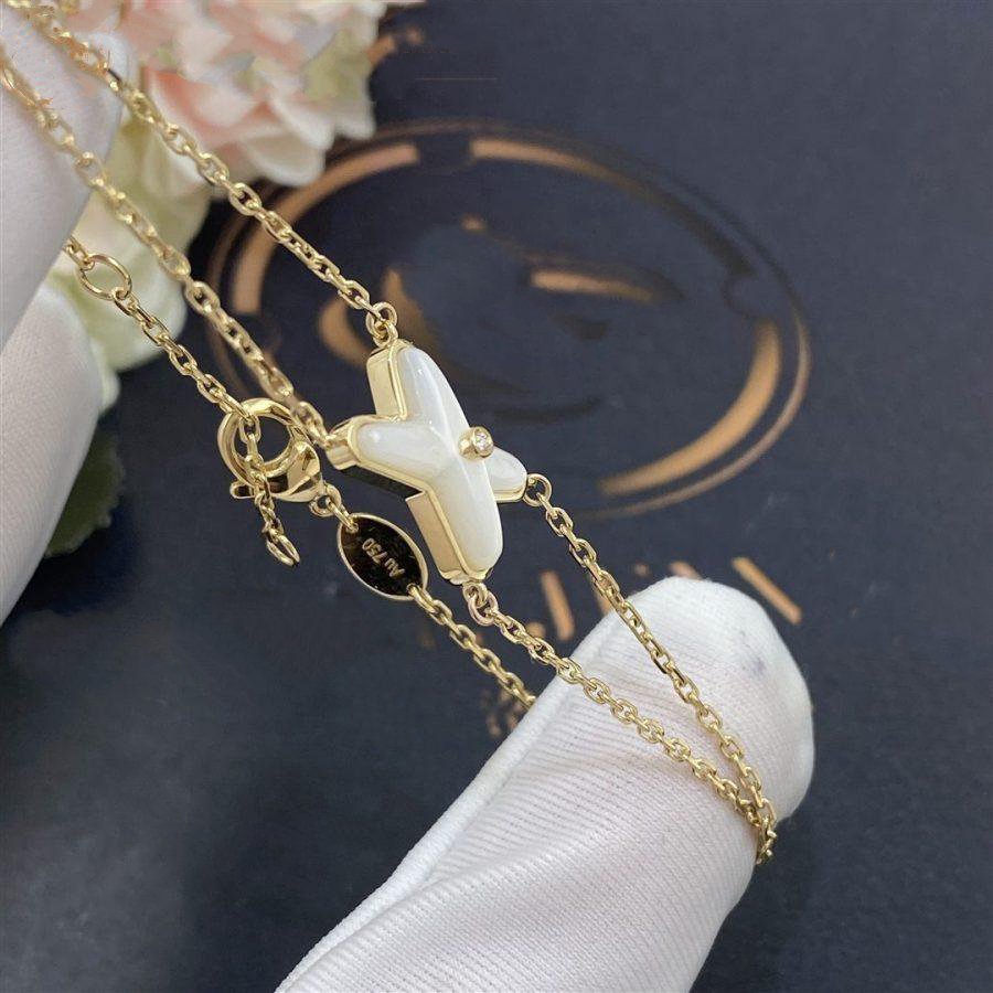 [AM]JEUX BRACELET WHITE MOP GOLD 1 DIAMOND