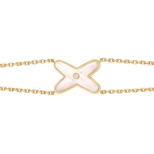 [AM]JEUX BRACELET WHITE MOP GOLD 1 DIAMOND