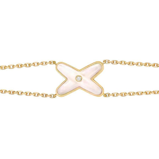 [AM]JEUX BRACELET WHITE MOP GOLD 1 DIAMOND