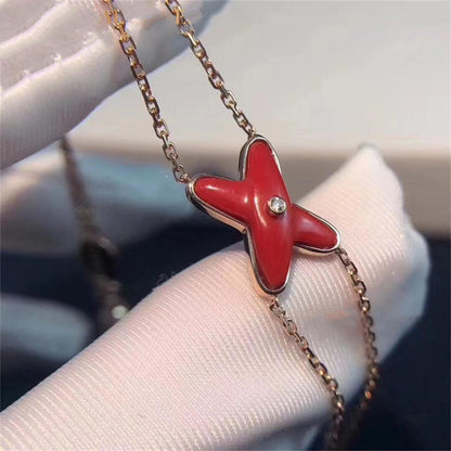 [AM]JEUX BRACELET CARNELIAN ROSE GOLD 1 DIAMOND